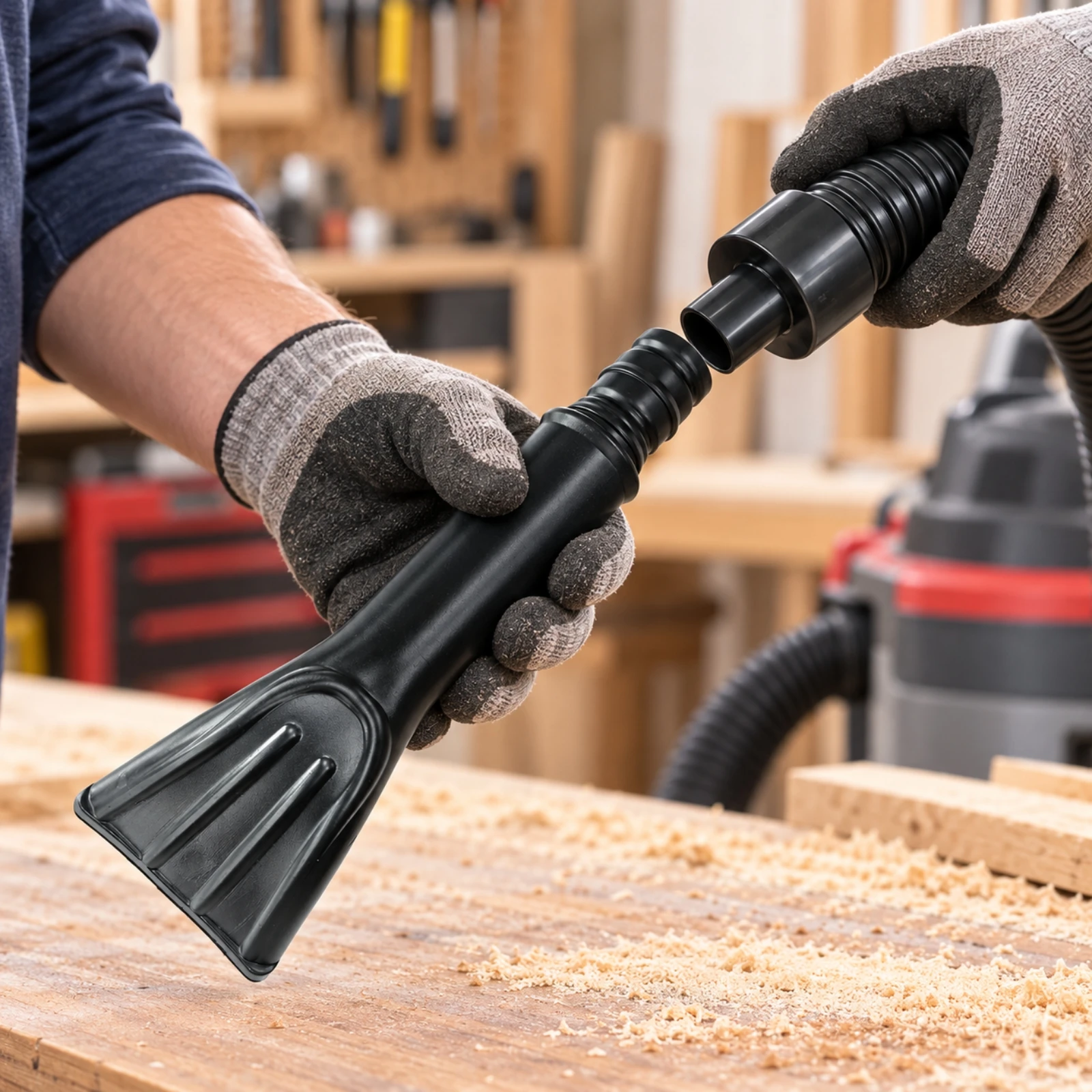 TPE Vacuum Attachment with Handheld Nozzle Head Robust Stepped Tapered Connector Vacuum Attachment Plastic 32mm
