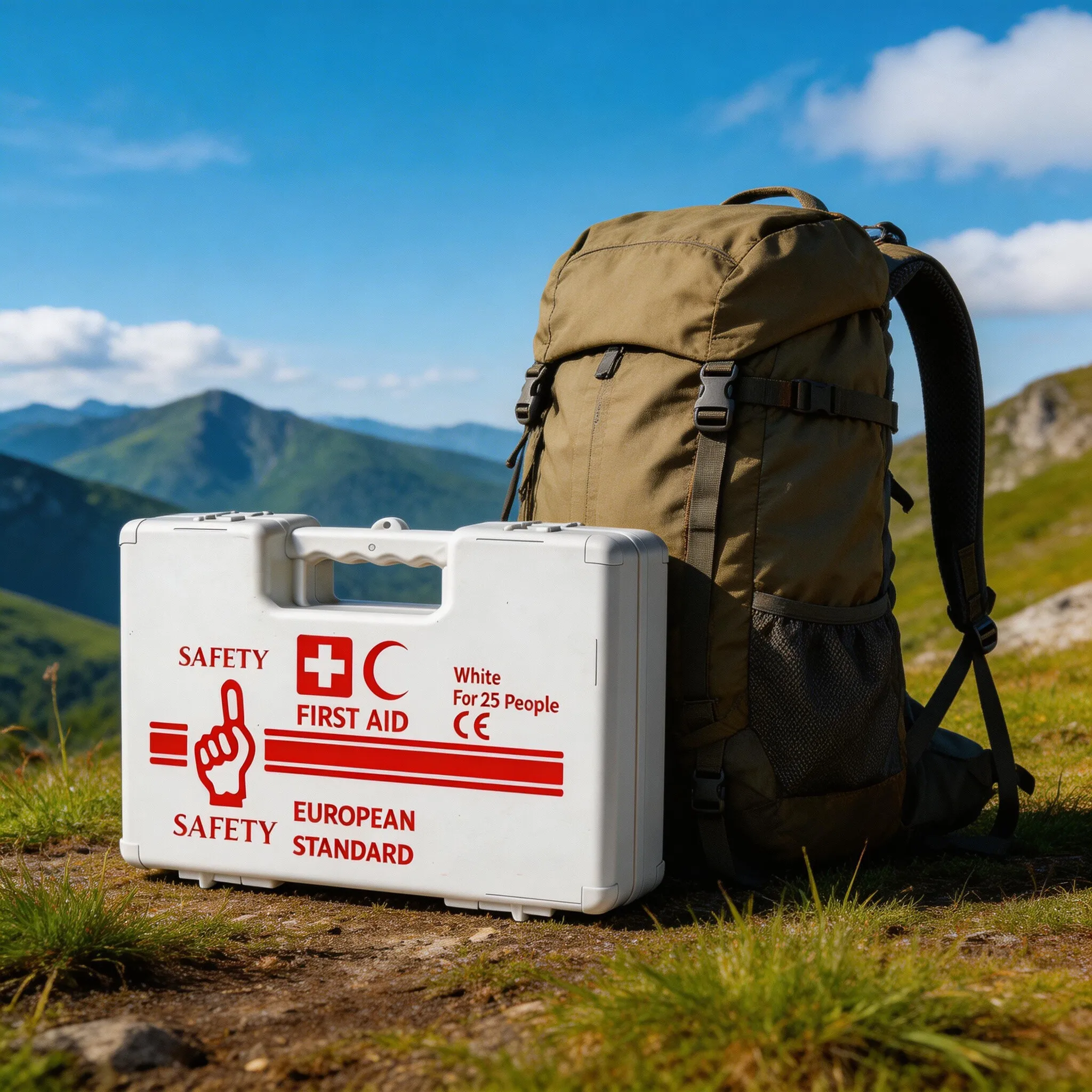25人用救急キット、耐久性のある防水ハードケース、持ち運び用 - First Aid Kit Camping のレビューと価格