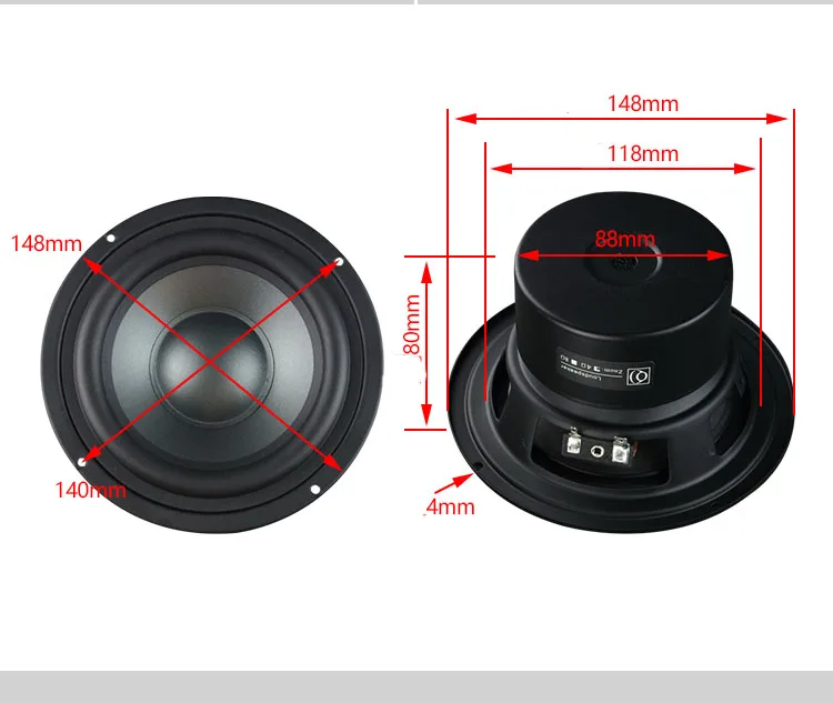 40W-80W 5.25 inch mid-bass fever speaker 4 ohm/8 ohm high fidelity original design for bookshelf box home theater