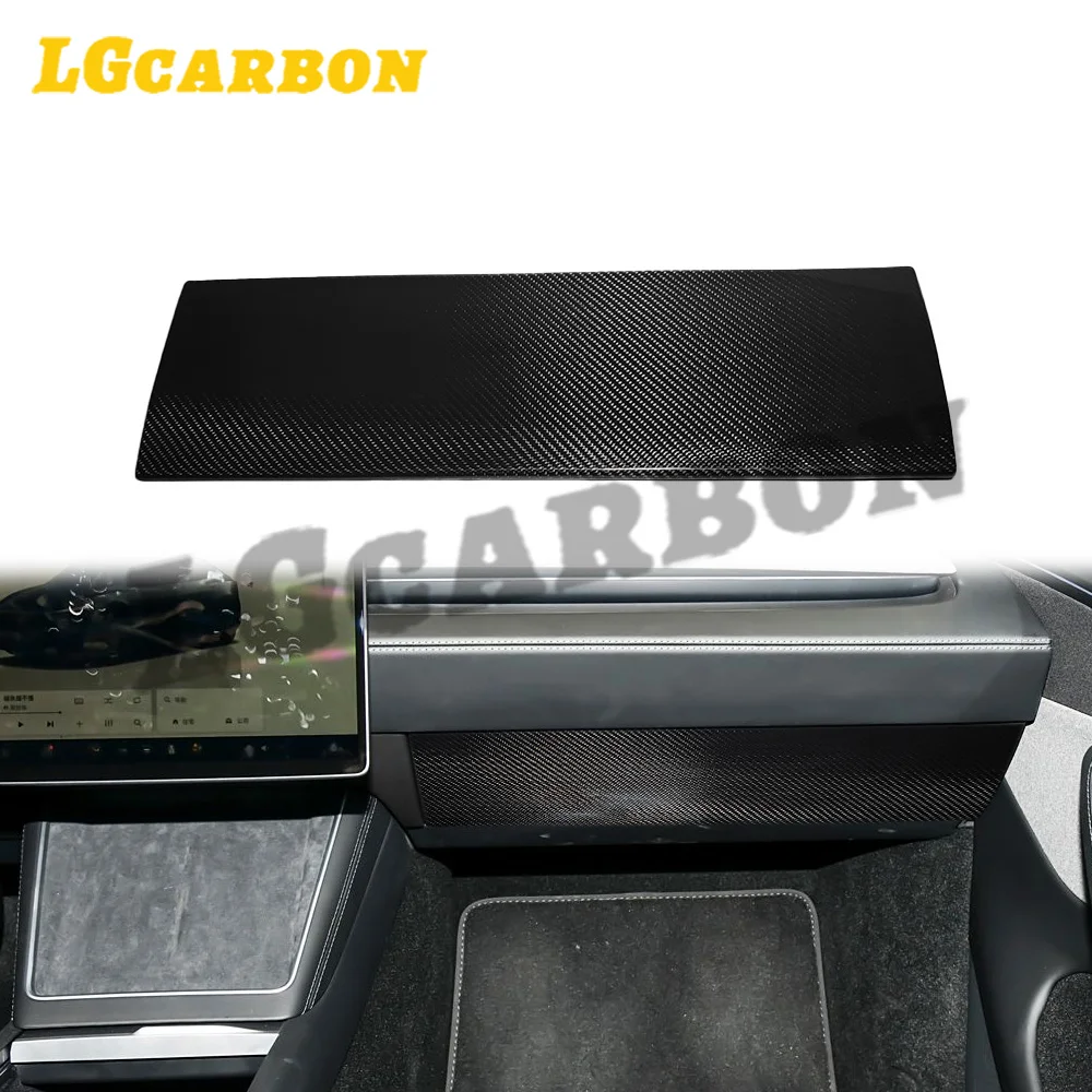 

LGcarbon для Tesla Model Y 2022, накладка на перчаточную коробку из настоящего формованного углеродного волокна, крышка ящика для пассажира для Tesla, глянцевая