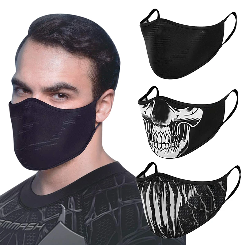 Gothic Punk 3d Print Maskers Face Cover Halloween Festival Feest Kostuum Rekwisieten Mode Herbruikbare Kerstmaskers Decor Accessoires