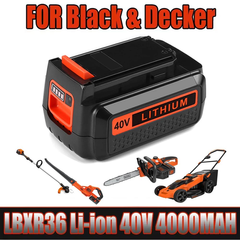 

New 40V 4000mAh Rechargeable Li-ion Battery For Black&Decker LBXR36 BL2036 LBX2040 LST136 LST420 Power Tools Accessories Battery