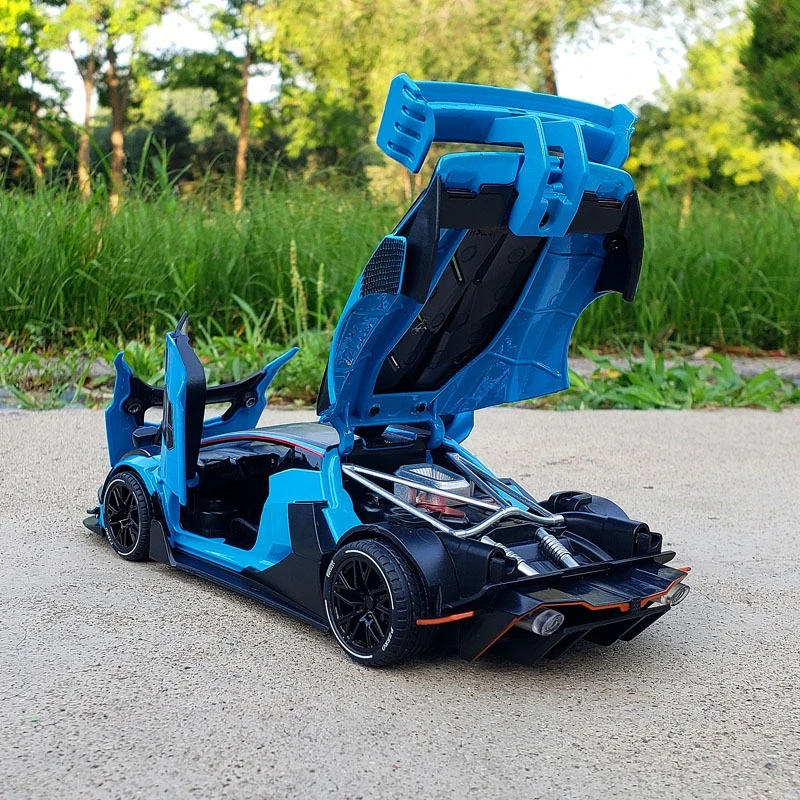 1:32 SCV12 Alloy Car Toy Metal Diecast Model Vehicle with Light Sound Pull Back Function Sport Car for Gifts