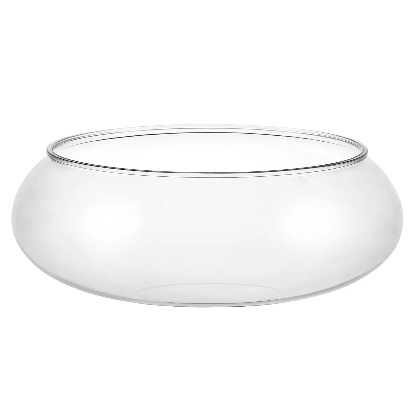 

Transparent Landscape Tank 2800ml Small Round Desktop Aquarium Plastic Bowl Decorative Fish Tank for Home Office Garden Decor