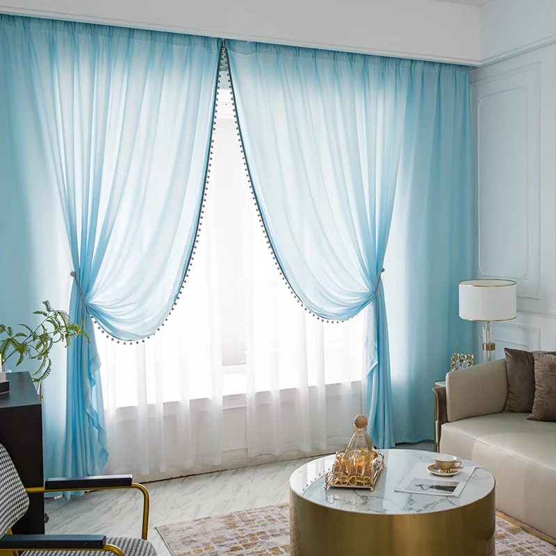 Nordic Sheer Curtains with Beads, Living Room, Bedroom Decor, Luxury Tulle Divider, Ready Made