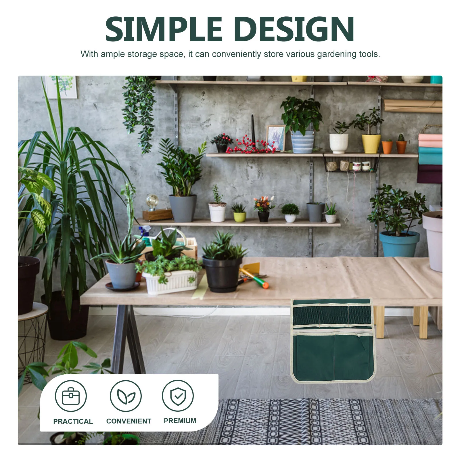 

Gardening Tool Kneeler Pouch 600D Oxford Kneeler Pouch Cloth Storage Seat Portable Green Color Garden kneeler bag