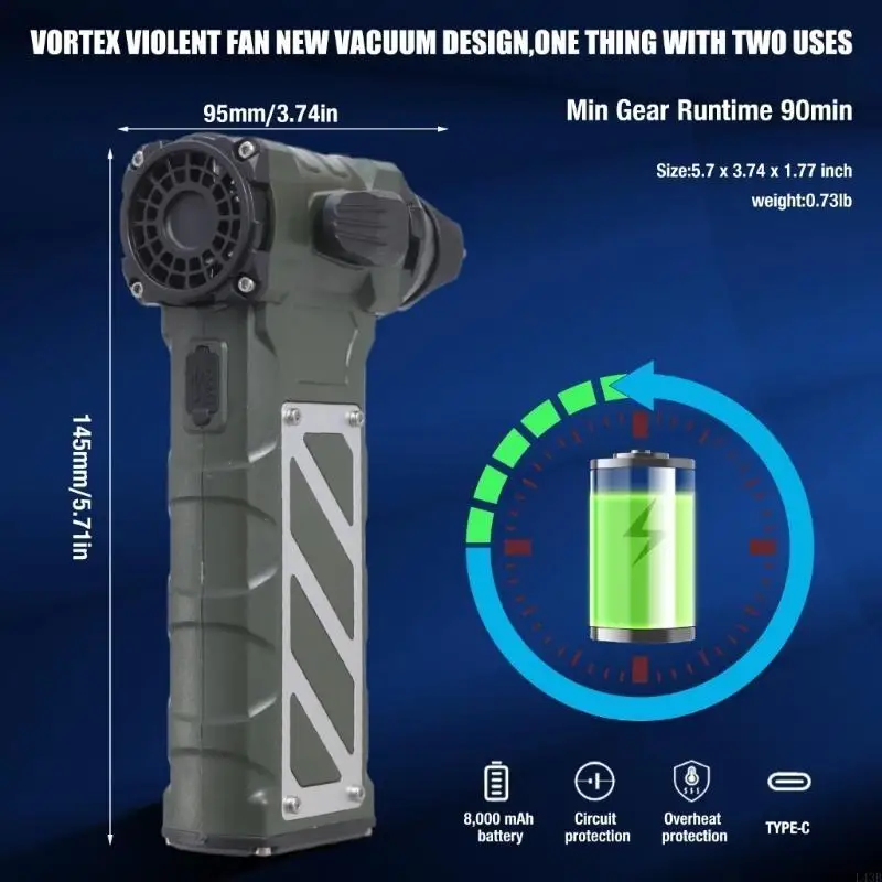 

110000RPM Cordless Jet Fan Blower Rechargeable Jet Dry Air Blower Powerful Electric Air Dusters Speed Adjustment L43B