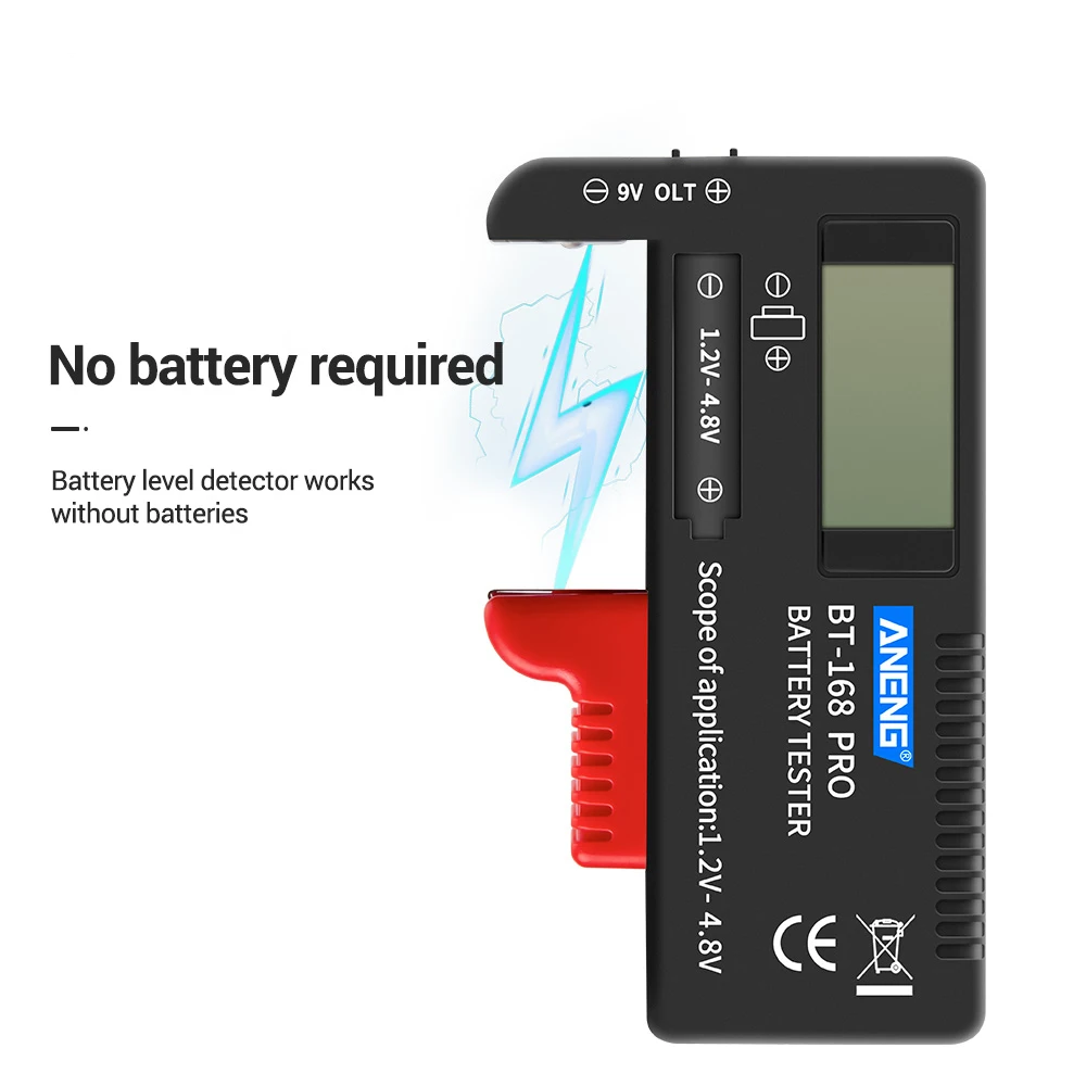 BT-168 Pro BT-168D BT-168 Digital Battery Tester LCD Display C D N AA AAA 9V 1.5V Button Cell Battery Capacity Check Detector