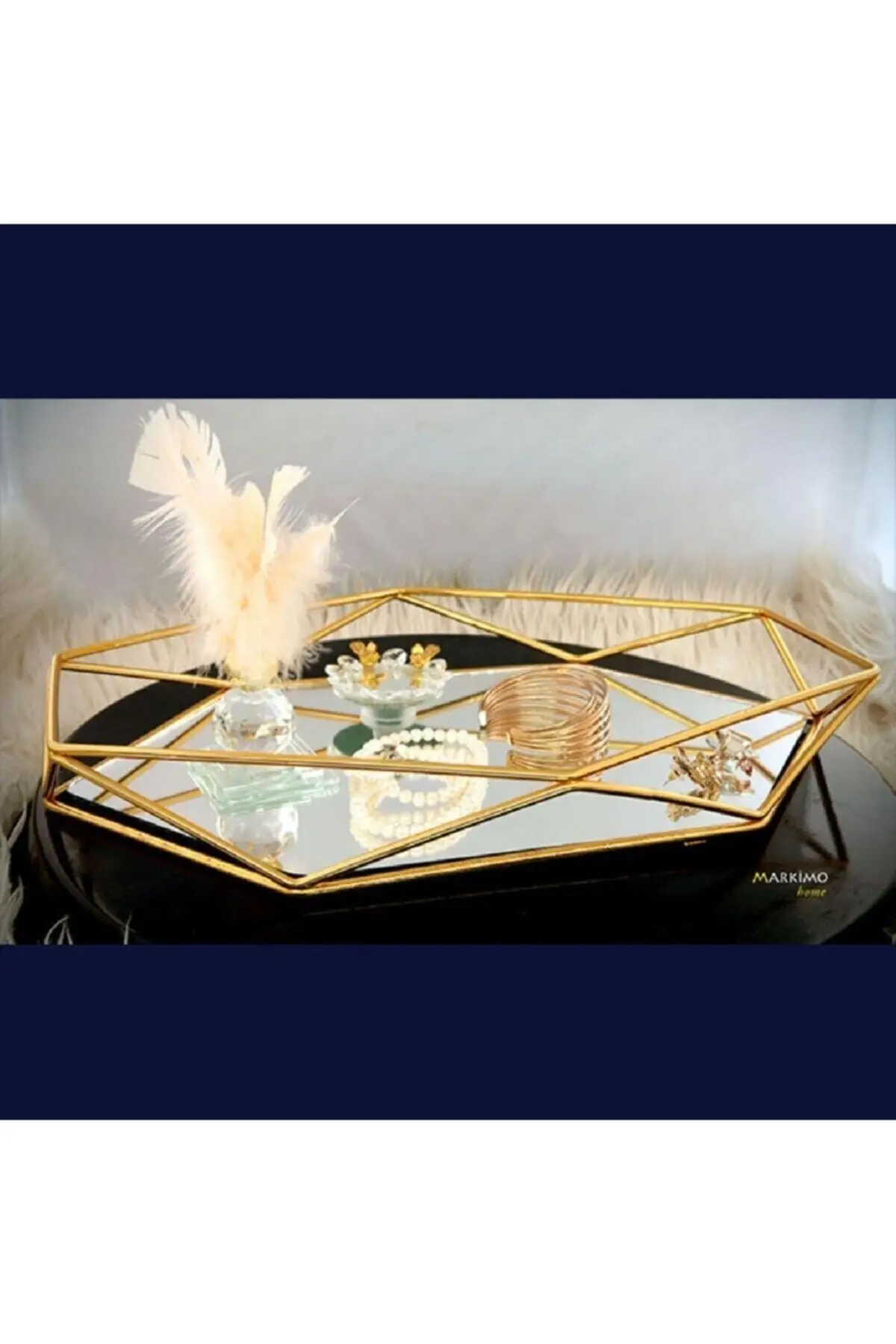 

Prizma mirrored service serving tray 34cm Gold luxury 2022 tray Tea tray Tea tray