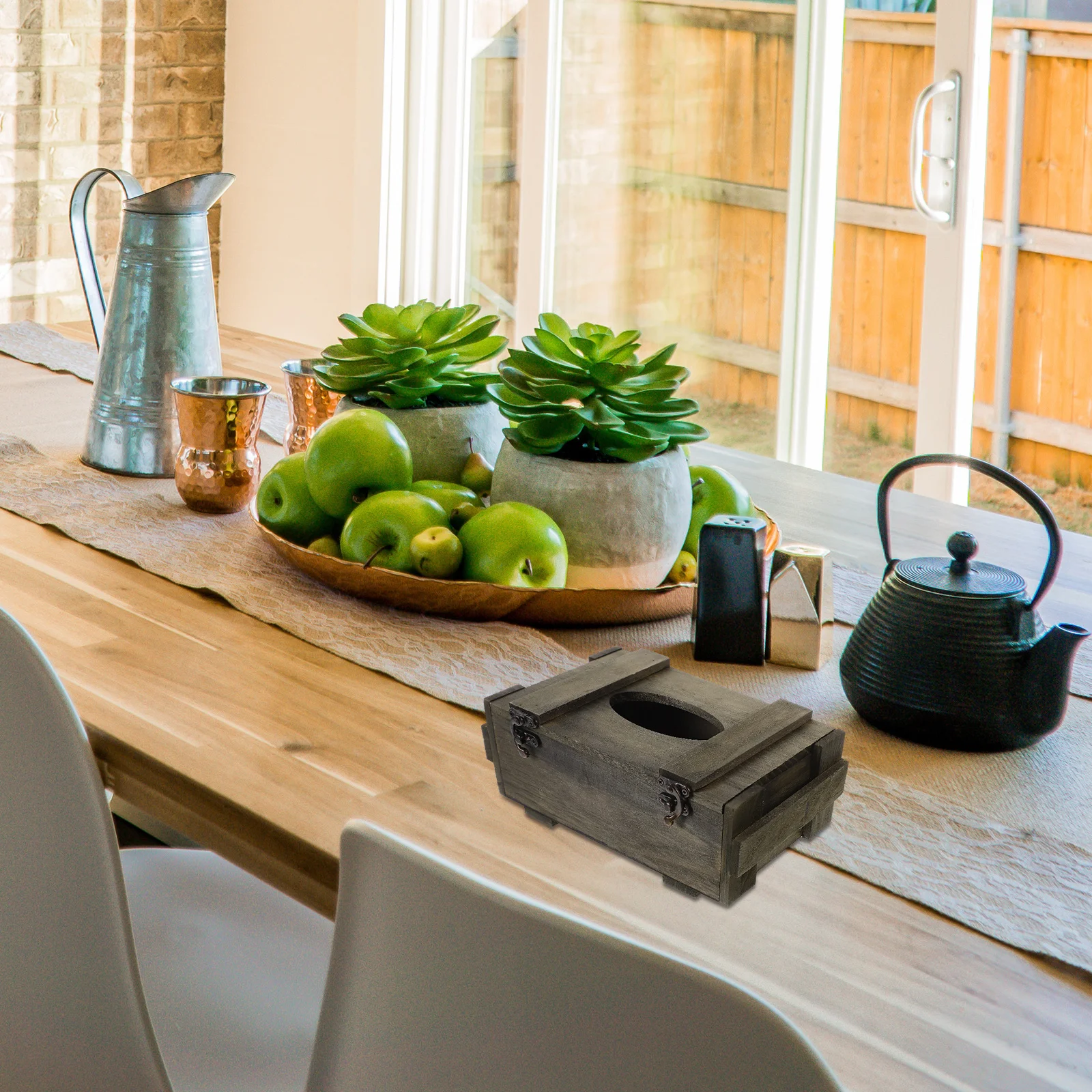 

2pcs Wooden Tissue Box Case Vintage Napkin Holder Stand For Kitchen Dining Table Home Hotel Cafe Use Rustic Paper Towel