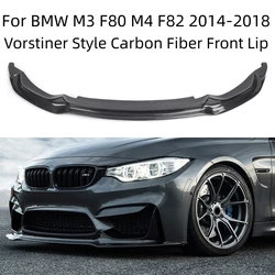 For BMW F80 M3 F82 F83 M4 2014-2018 Carbon Fiber Vorstiner Style Body Kit Auto Accessories Car Front Bumper Lip Splitters