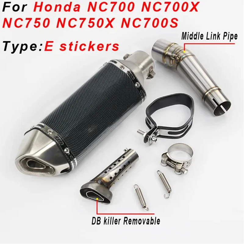 Silenciador de Escape para motocicleta Honda, tubo de enlace medio, DB Killer modificado, NC700, NC700X, NC750, NC750X, NC750S