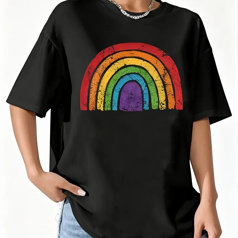Lgbtq Rainbow Flag Gay Pride Lgbt Awareness Ally Vintage Women's 100% Cotton T-Shirt Short Sleeve Top Casual Round Neck Fun Print Tee S-5Xl
