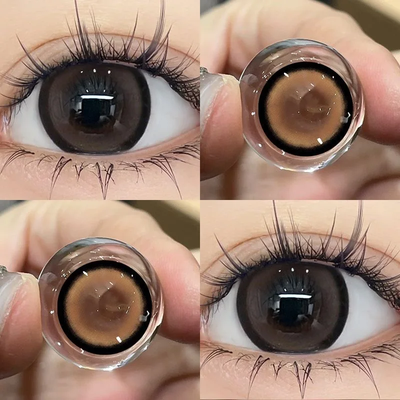 YIMEIXI 1 Pair Korean Lenses Colored Contact Lenses with Degree Myopia color cosmetic Brown Lenses Natural Eye Lenses color cosm