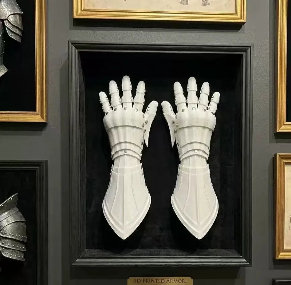 Knight 3D Printing Mechanical Long Gloves Armor Cyberpunk Cosplay Prop Handsome Gothic Retro Style Guards