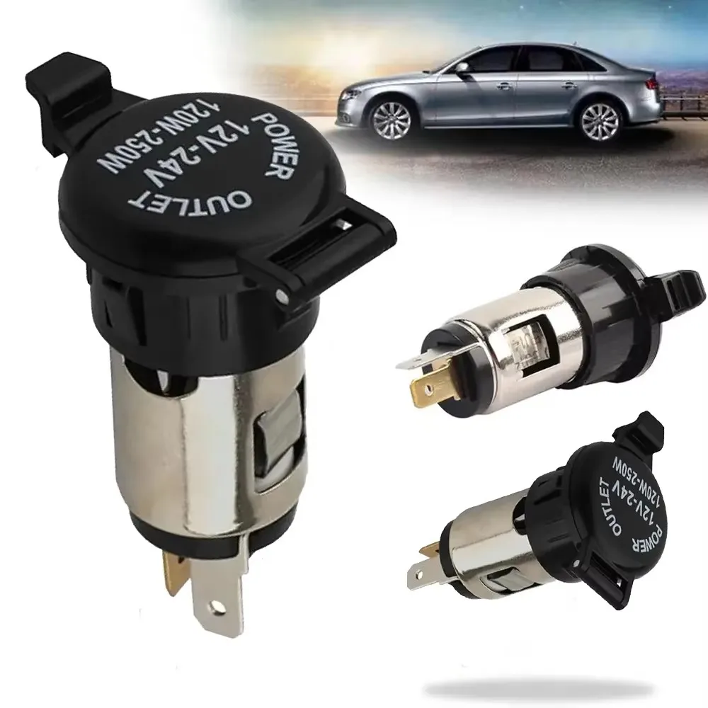DC 12-24V Car Female Socket Power Plug Cigar Lighter Socket Car Cigarette Lighter Auto Motorcycle Marine Atv Rv Accessories