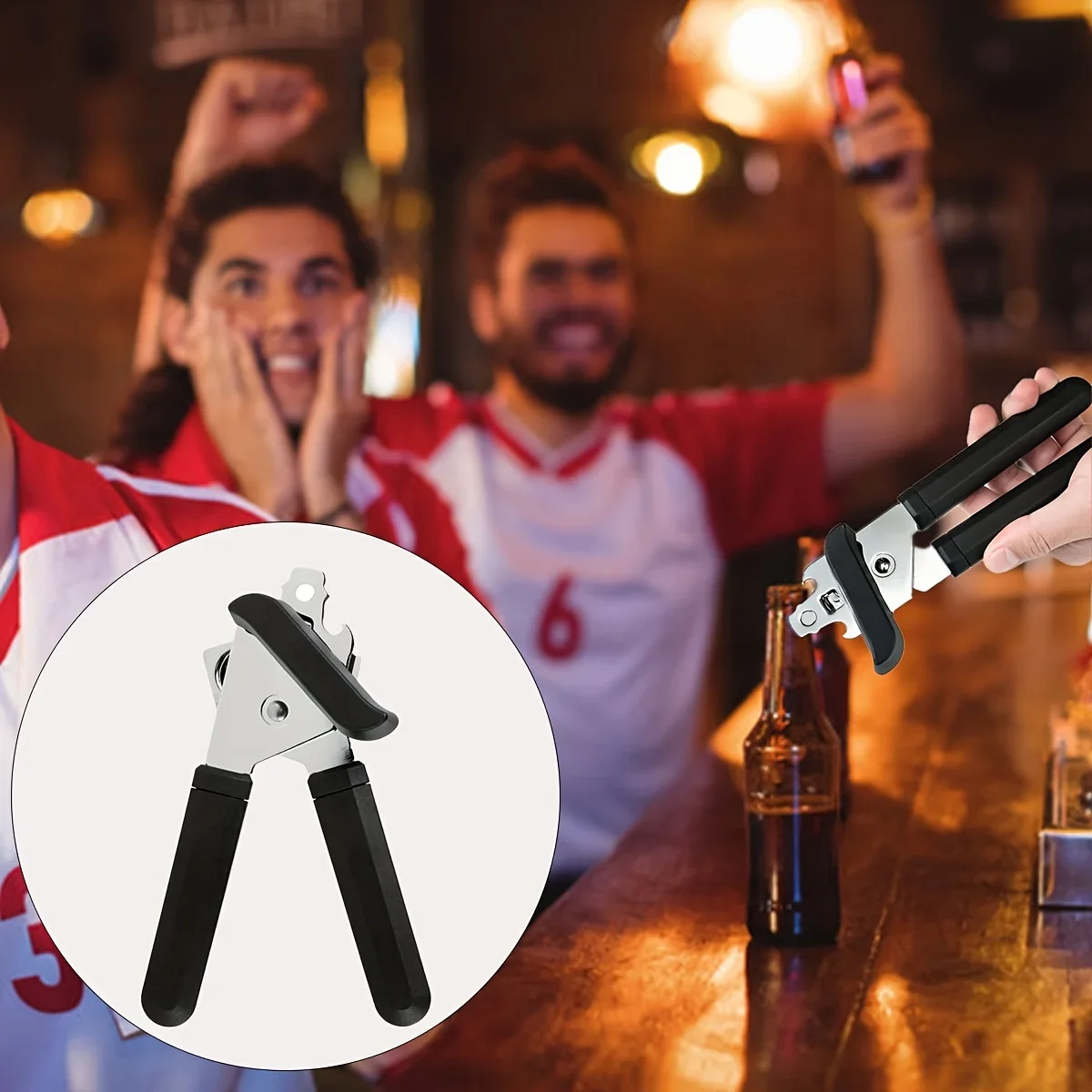 Professional Tin Manual Can Opener Multifunctional Stainless Steel Beer Grip Opener Side Cut Cans Bottle Opener Kitchen Gadgets