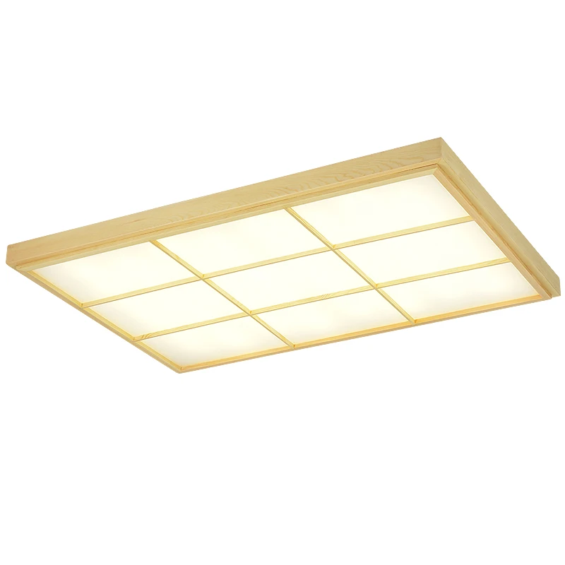 

Japanese Style Tatami Lamp with LED Sheepskin & Solid Wood Ultrathin Design for Living Room Dining Room Bedroom Study Tea Room