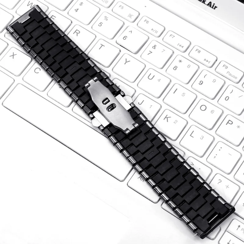 High Quality Ceramic Wrist Chain For RADO LD Black Diamond Watchband 27mm 35mm Men's Black Ceramic Watch Strap