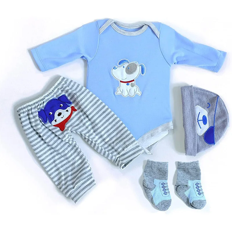 Vestiti per bambole rinate Vestito per abbigliamento per bambina per bambole da 50-55 cm Kit di accessori per giocattoli per bambole realistiche per neonati da 0 a 3 mesi