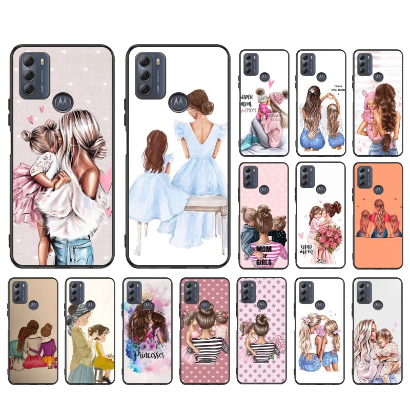 Super Mom Mother Daughter Phone Case For Moto E32 E32S E20 E40 E7 Plus Edge 40 30 Ultra Neo 20 lite G13 G9Plus GPure GStylus