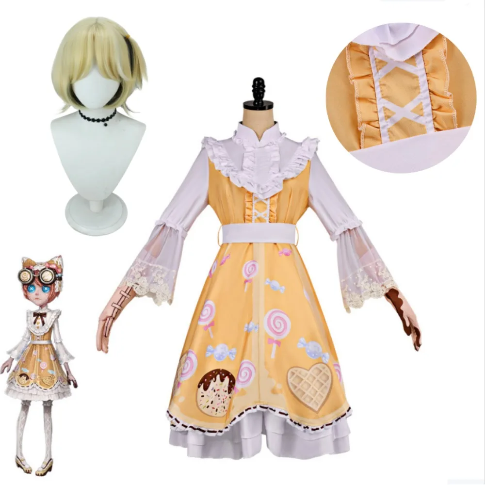 

Identity V Mechanic Tracy Reznik Candy Girl Cosplay Lolita Dress Full Set with Wig Adult Women Halloween Anime Convention Outfit