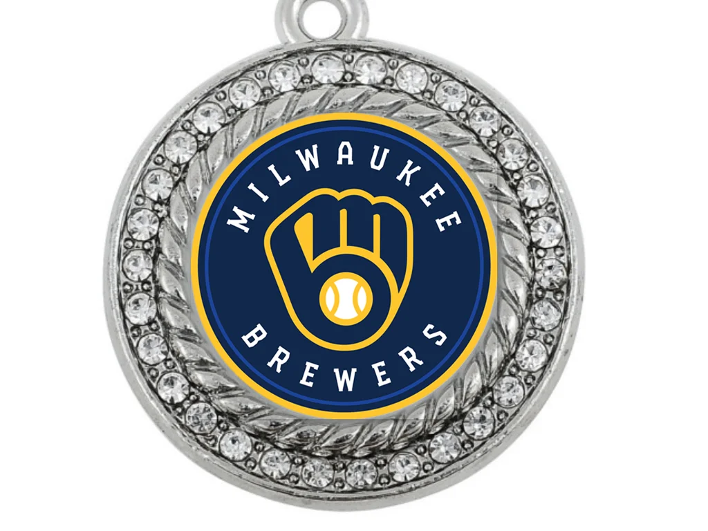 Sports Milwaukee Brewers Antique Silver Plated Customized Inspirational Charm