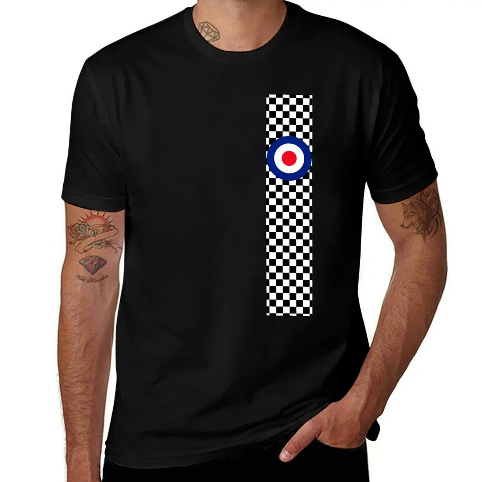 Classic Target Roundel Racing Checkers T-Shirt Soft Lightweight Cotton T-Shirt