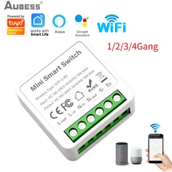 16A Mini Wifi Smart Switch Smart Home DIY Light Switches Module 2-way Control, Work With Tuya Smart Life Alexa Alice Google Home