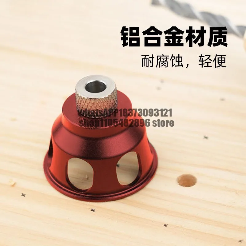 Woodworking vertical drilling positioner, drilling fixing fixture, hand drill, vertical drilling positioning assistant, pointer
