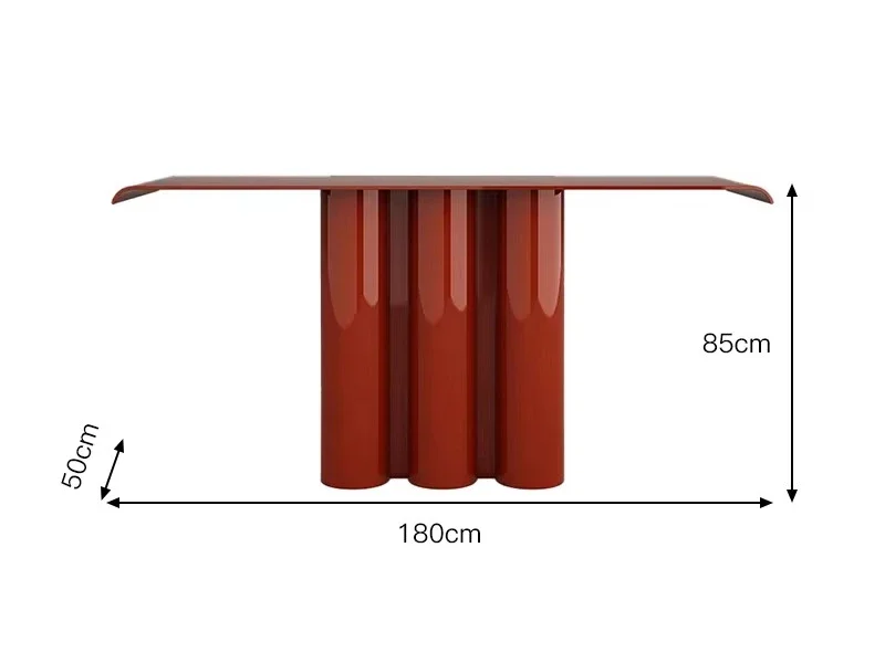 Modern simple dining room living room corner table red wooden entrance console table hotel villa home