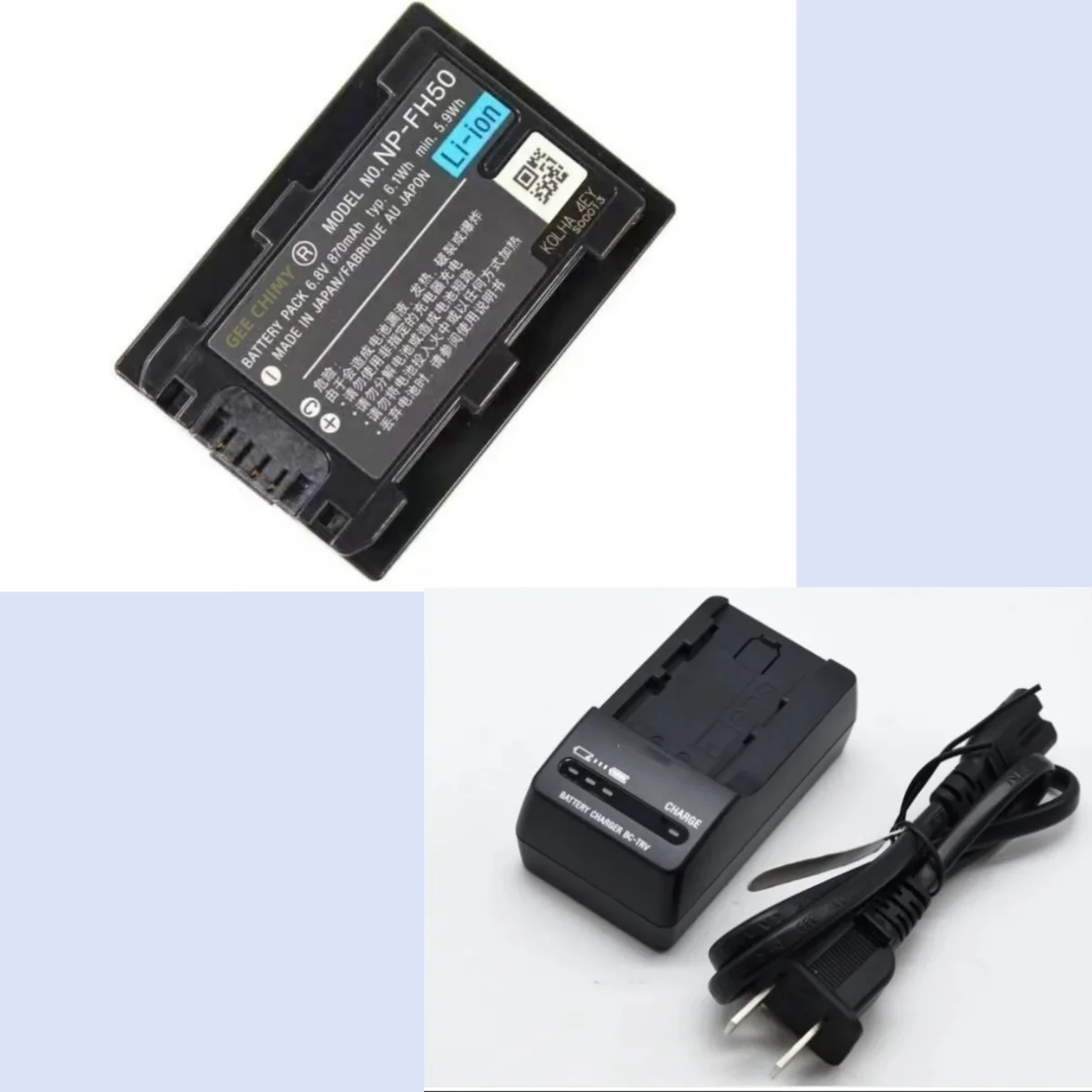 Original NP-FH50 NPFH50 FH50 Camera Battery For Sony NP-FH30 FH40 FP50 DSC-HX1 HX100V HX200 HX200V DSLR-A230 A290 BC-TRV Charger