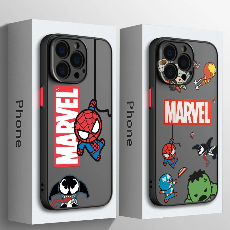 Marvel Hero Hulk Cartoon Phone Case For Apple iPhone 15 14 13 12 11 XS Mini Pro Max 8 XR X Matte Frosted Translucent