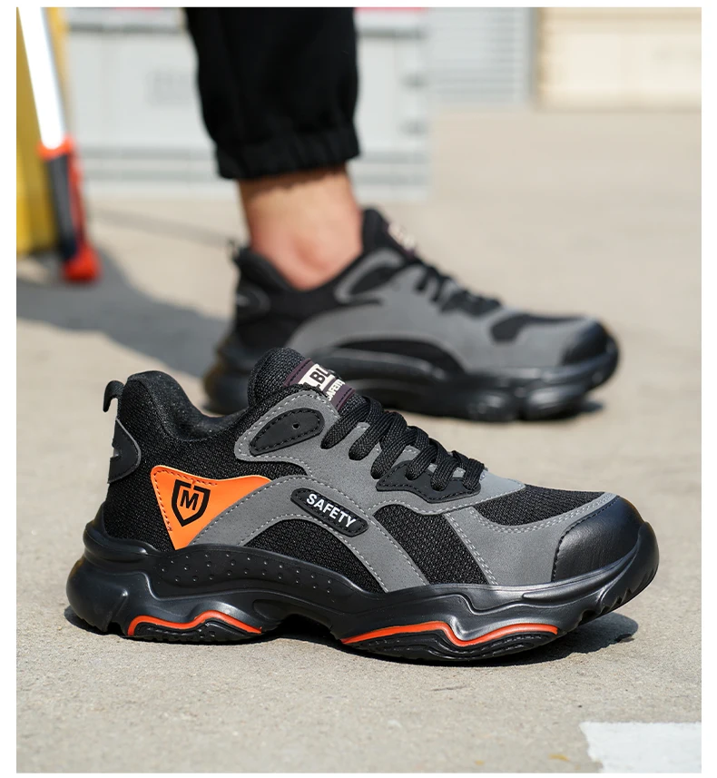 Work Safety Shoes Breathable Men Work Protective Sneakers Anti-Puncture Work Shoes Male Steel Toe Outside Sport Shoes