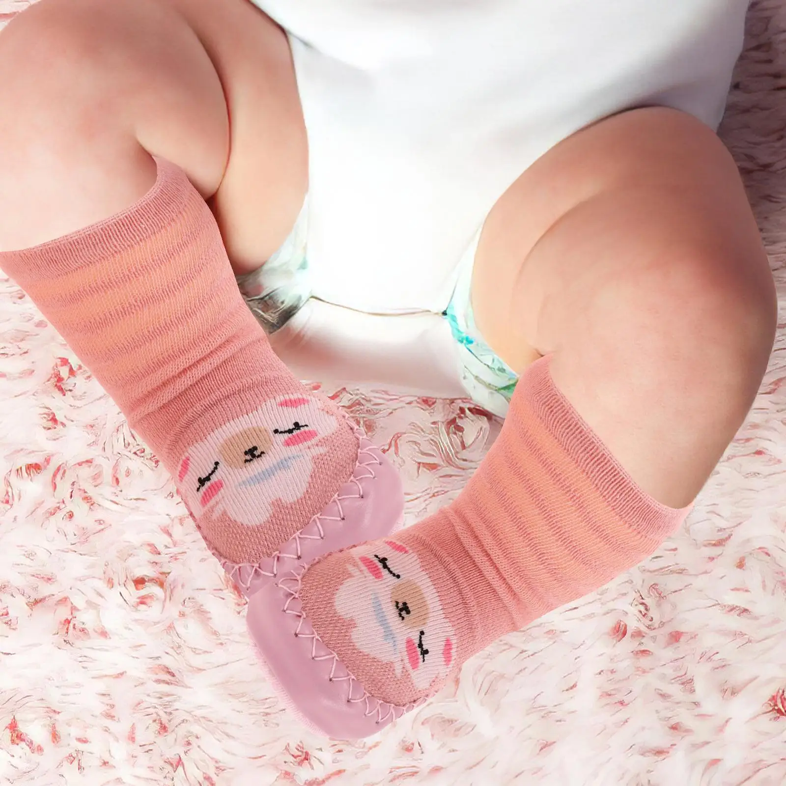 Calzini da pavimento antiscivolo Scarpe da bambino per neonati Scarpe da calzino da passeggio in rete Scarpe da allenamento per neonati per bambini invernali 11 cm Modelli carini