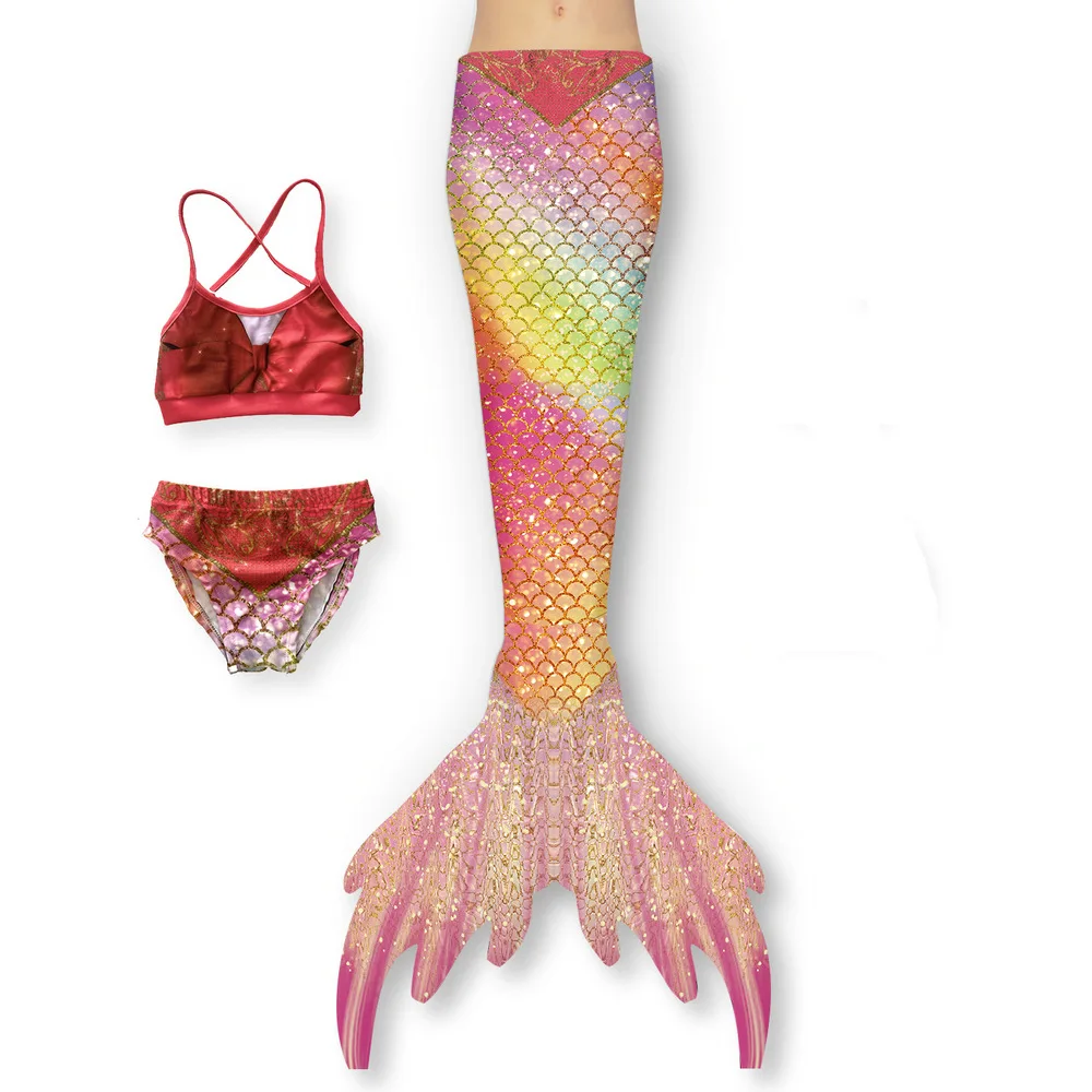 Mermaid Princess Cosplay Shell Dress, Halloween Costume for Kid, Mesh Tail, Conjunto de 3 peças