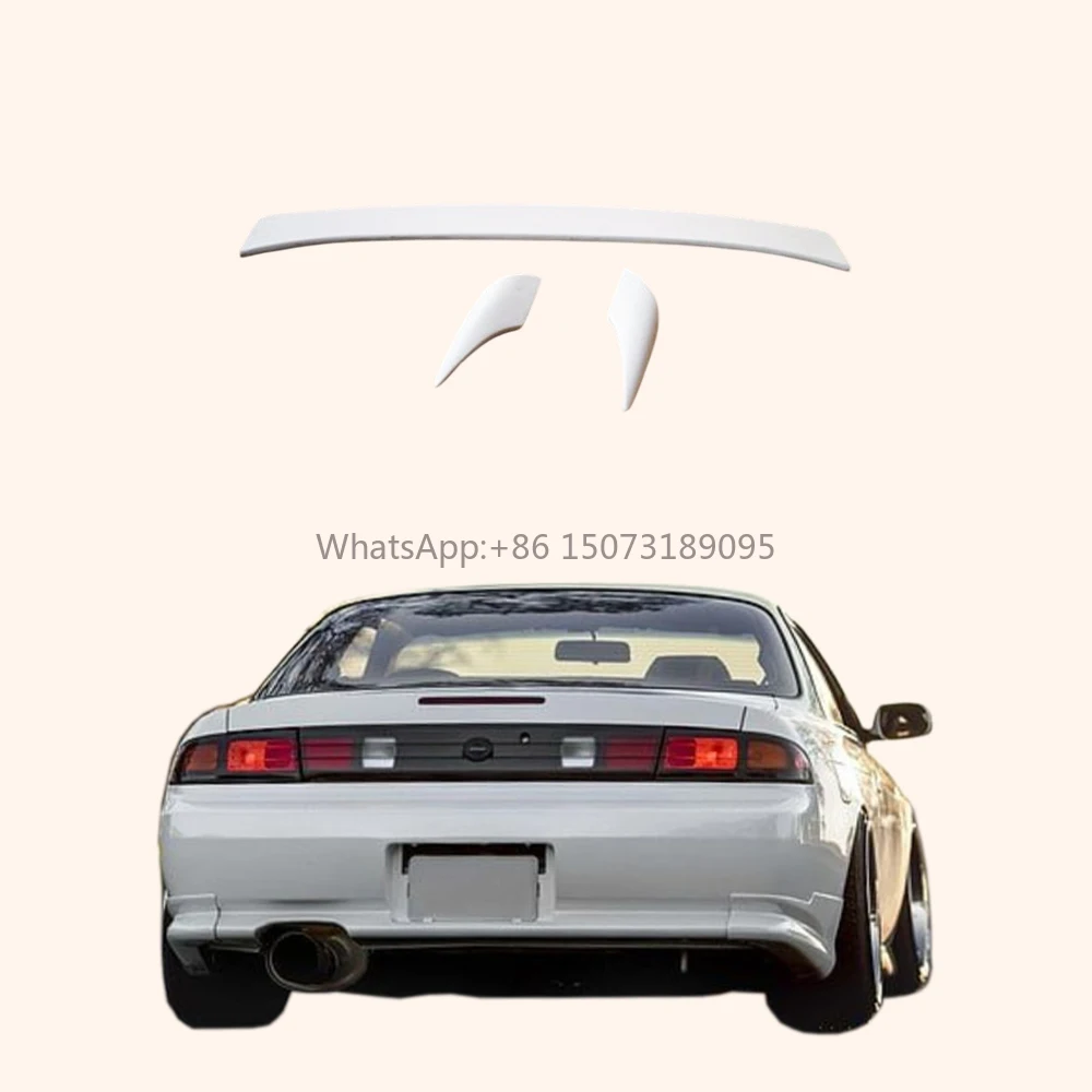 

For Nissan 200SX S14 S14A Origin Style Fiberglass Rear Trunk Spoiler Wing 3pcs Body Parts