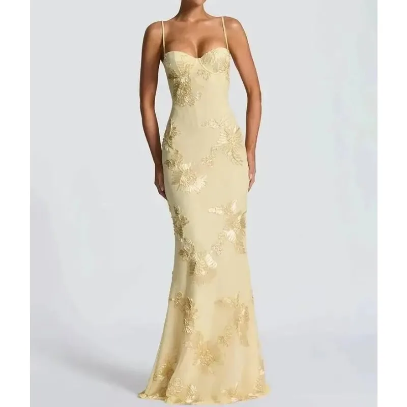 Spaghetti Strap Print Sexy Maxi Dress Women Fashion Off-shoulder Sleeveless Backless Bodycon Club Party Long Dresses