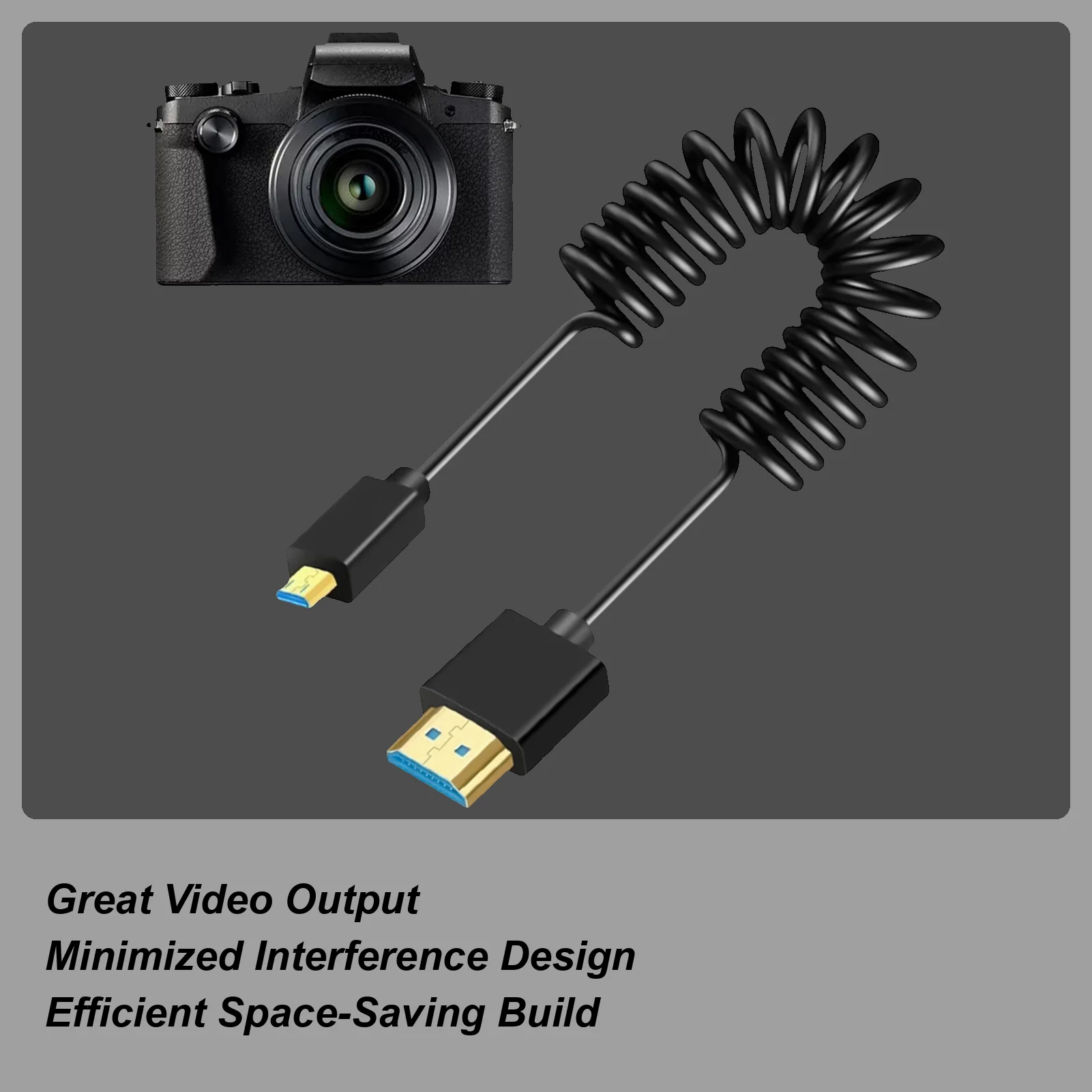 Monitor Coiled Cable Portable Screens Coiled Spring Cable Compact Thin Spring Stretch Cord Supports For Photography Outdoor