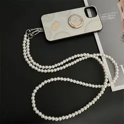 Phone Pendant Pearl Bracelets Chain Anti-lost Long Pearl Lanyard Phone Lanyard Phone Pearl Strap Phone Crossbody Chain DIY