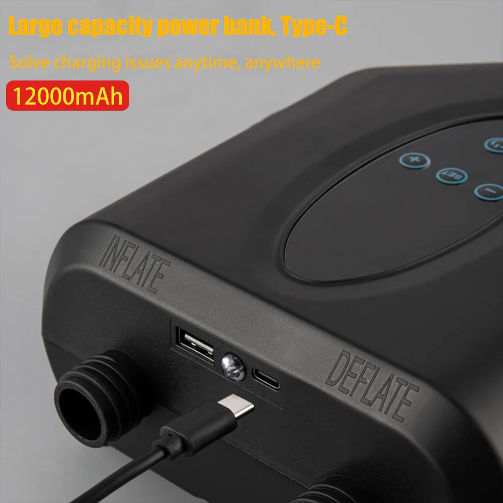 25PSI High Pressure Smart SUP Air Pump Rechargeable Battery-Powered Intelligent Dual Stage Inflation & Deflation Air Pump