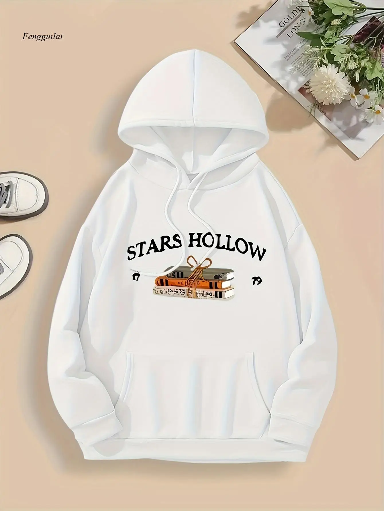 

Зимняя свободная толстовка с капюшоном и шнурком на осень и зиму, удобный и повседневный пуловер.