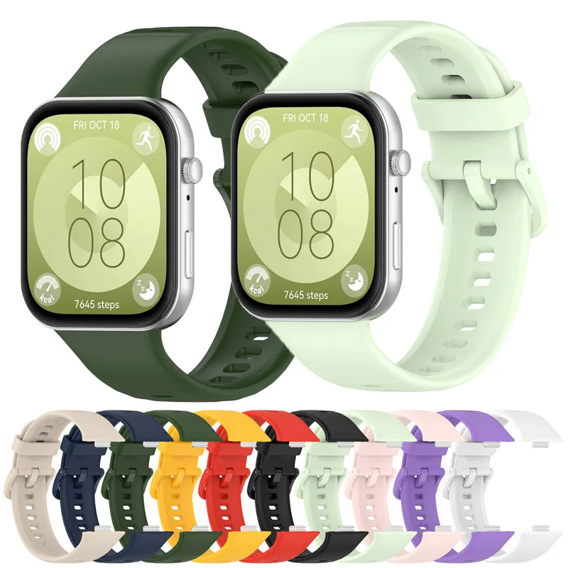 Silicone Strap for Huawei Watch Fit 3 Smart Watch Replacement Wristband Soft TPU Sport Bracelet Watch Accessories Correa