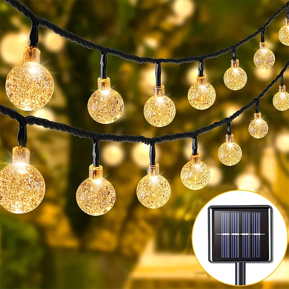 Solar Powered Bubble Ball String Lights 8 Modes Perfect for Holiday season Autumn Festival Day of the Dead Thanksgiving Weddings