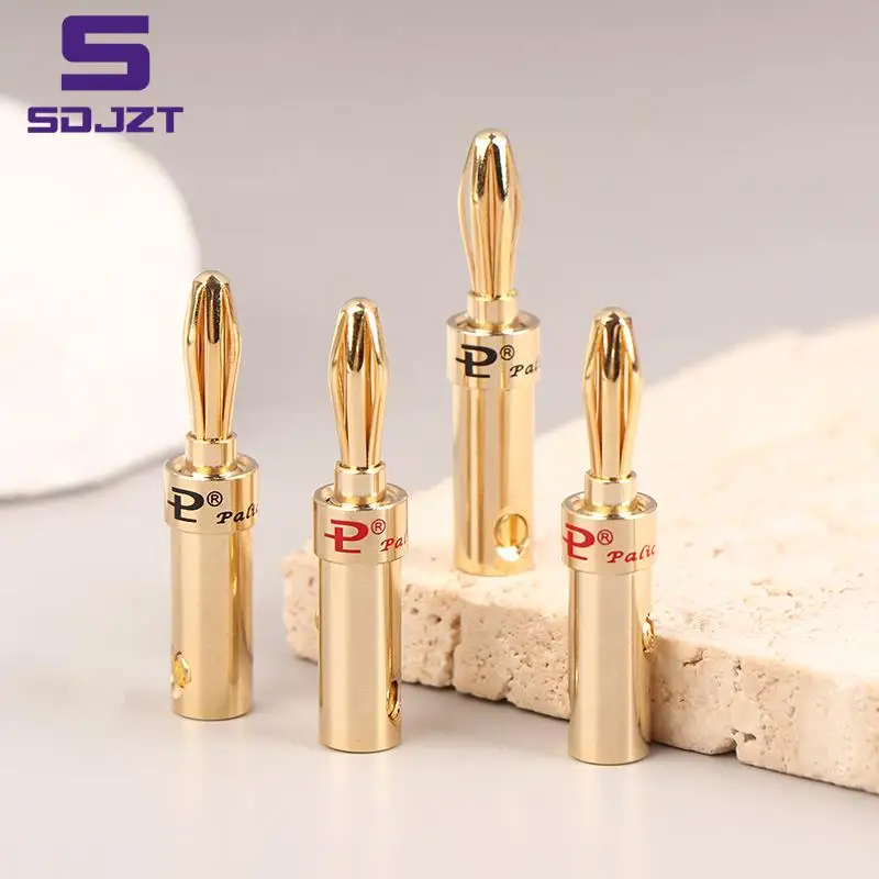 2Pcs Gold-plated Copper Cross Banana Speaker Plug Connector Adapter Audio Banana Connectors for Speaker Wire Amplifiers