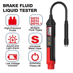 Brake Fluid Tester Auto Car Brake Liquid Digital Tester For DOT3/DOT4/DOT5.1 Brake Oil Quality Check Pen Sound Light Alarm