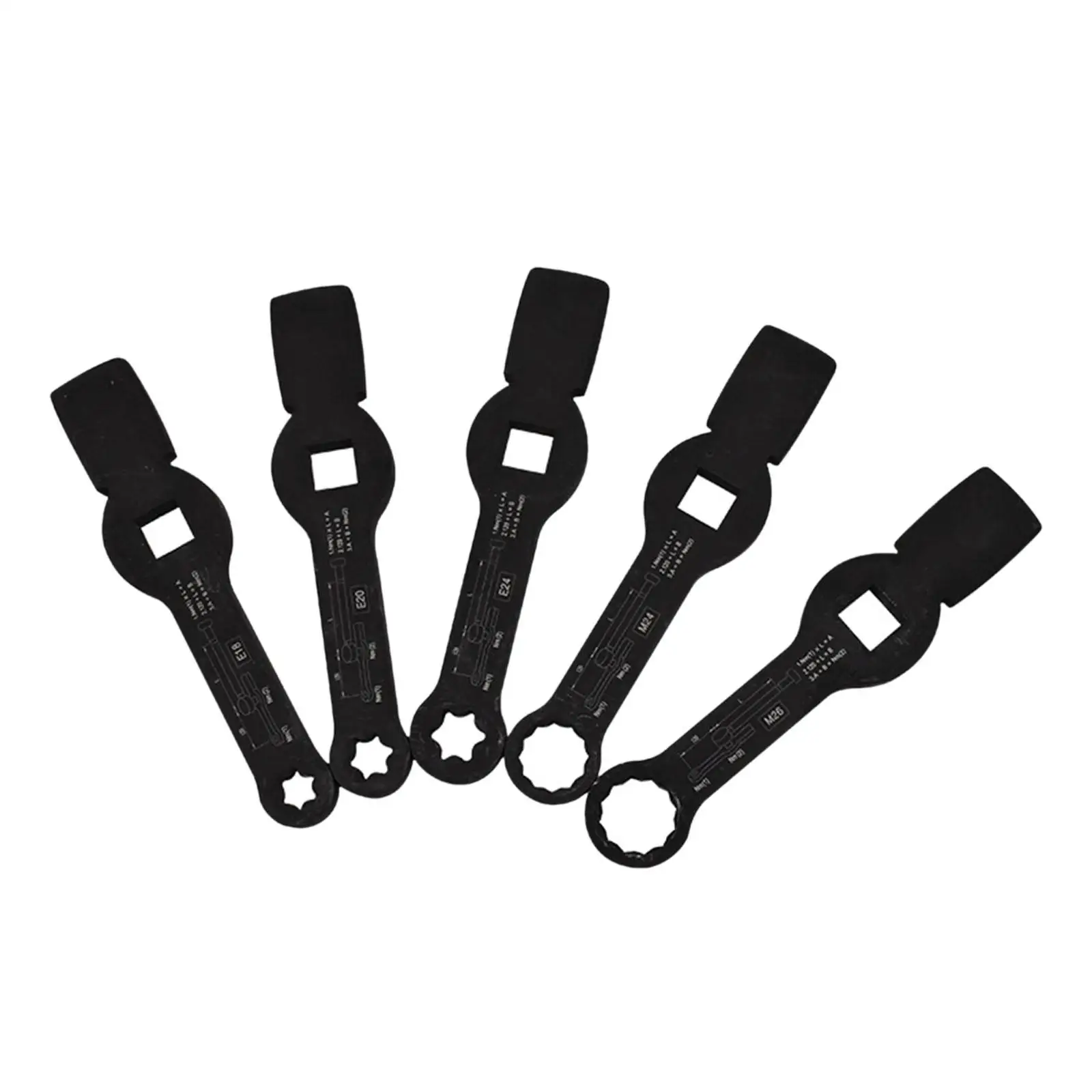 5 Pieces Generic Rear Axle Nut Wrenches Tools Portable Easy to Use High Performance Not Easy to Break Hand Tools for Repair