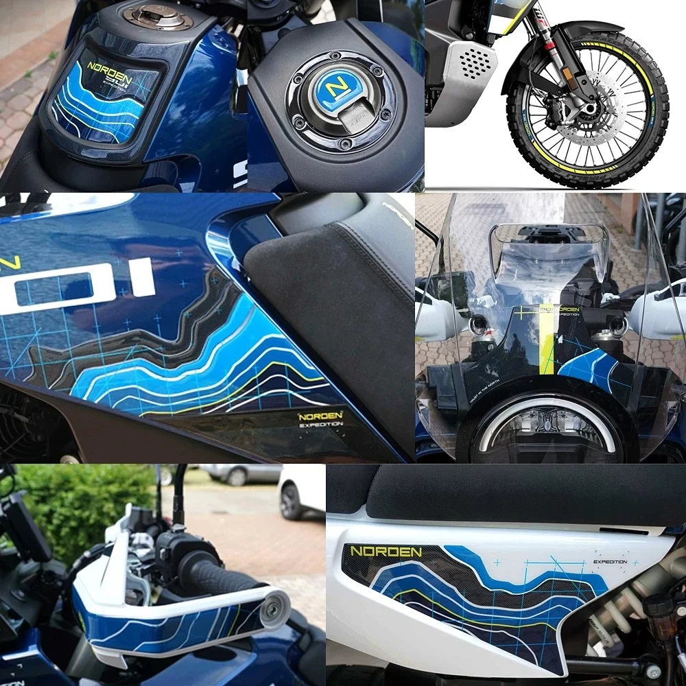 For Husqvarna Norden 901 Full Set Gel Fuel Tank Decals Anti-Slip Texture Boost Grip While Off-Road Adventure Riding