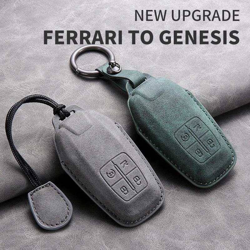 Funda Protectora de Piel Sintética para Llave Inteligente de Coche, Compatible con Ferrari F430 488 458 F12 Roma 812 F8, Accesorios para Llavero