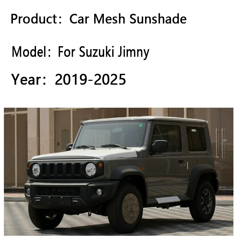 

Car Window Sunshade For Suzuki Jimny Sierra 3-door 2019-2025 Visor Mesh UV Protection Windshield Frame Curtain Auto Accessories